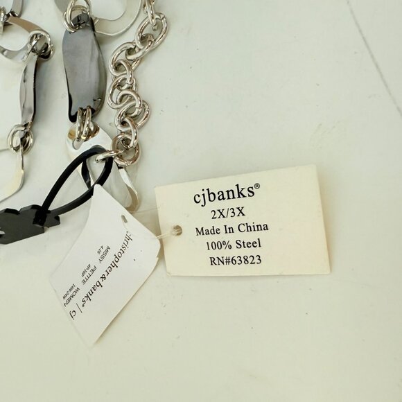 Cj Banks Link Chain Belt Silver Tone Size 2X/3X Edgy Statement Waist Accessory - Picture 10 of 15